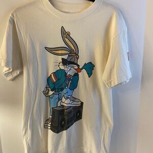 Neff Looney Tunes t shirt Bugs bunny  boom box‎ Small S white